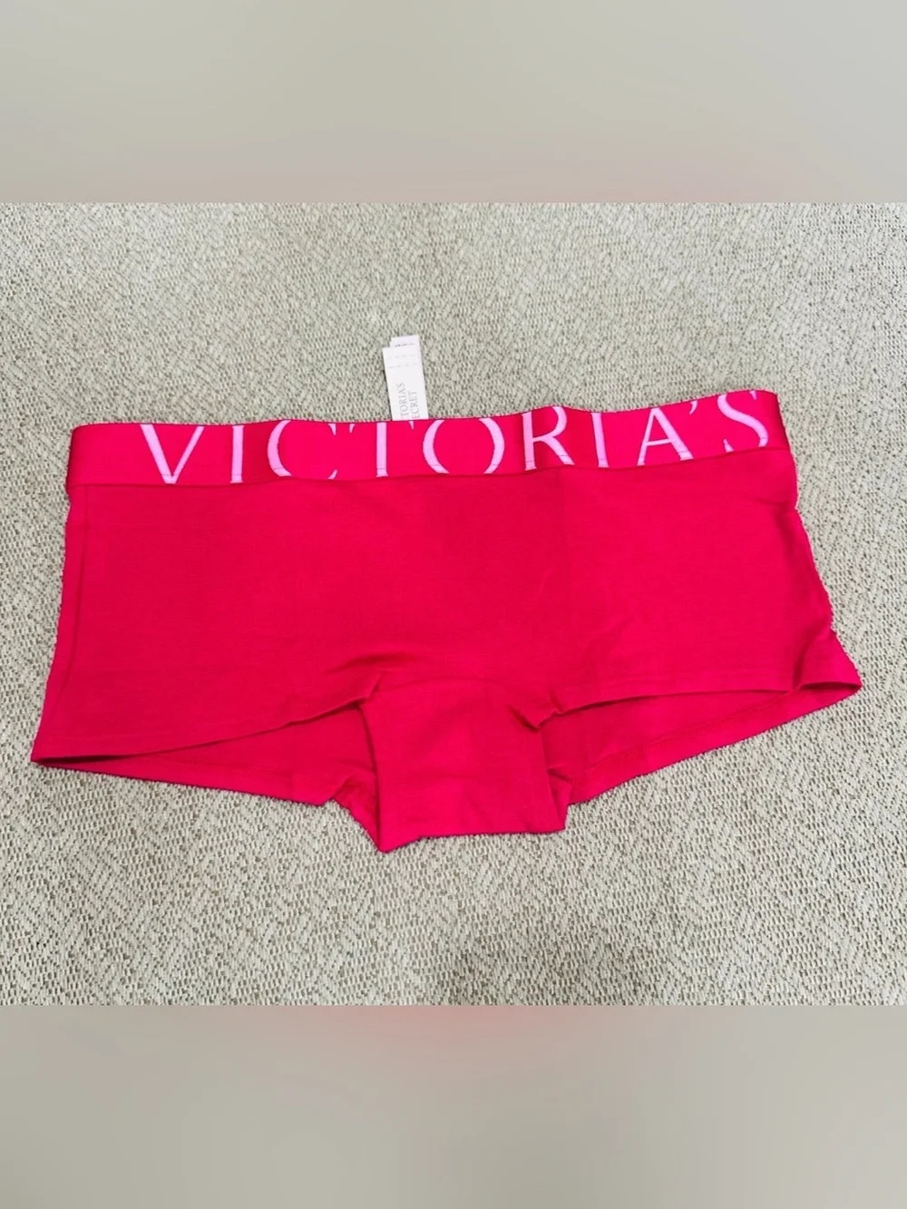 Victoria's Secret Light Pink & White Striped Boyshort Panty